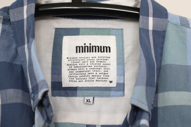 Minimum Herren Hemd blau türkis weiß kariert Gr. XL wie L