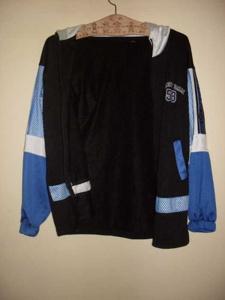 blau/ weiß/ schwarze sportjacke