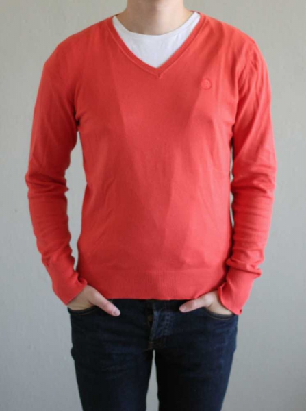 Diesel Herren Pullover Pulli Strickpullover rot-orange Gr. XL wie L