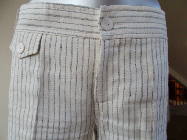 Zara Business Nadelstreifenhose creme