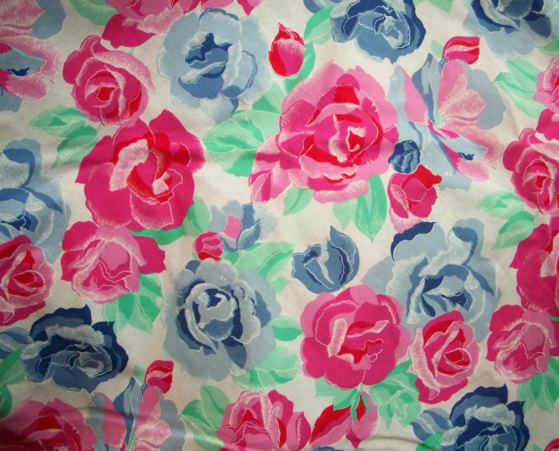 VINTAGE// Wadenlanges glockiges Trägerkleid mit Blumenprint (Nr. 3)