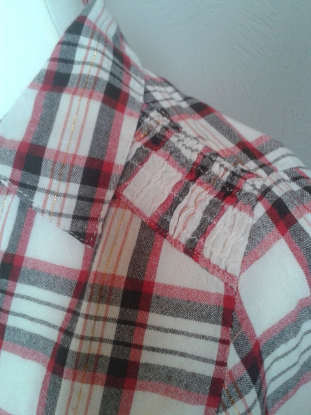 Karierte Bluse rot/beige Gr.146/152