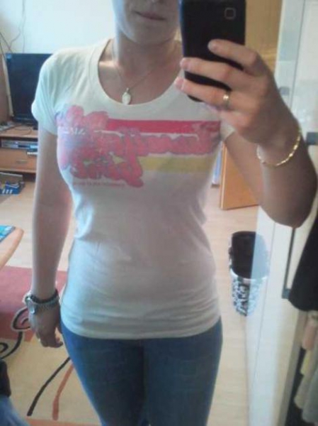 Weißes T-Shirt mit Schriftzug Hawaii