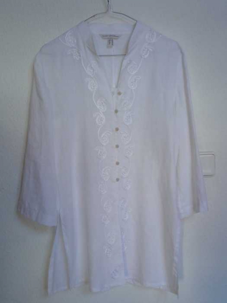 Weiße Kimono-Leinenbluse Gr. M von taubert