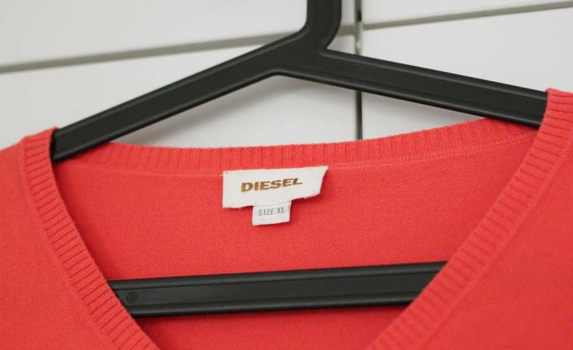 Diesel Herren Pullover Pulli Strickpullover rot-orange Gr. XL wie L