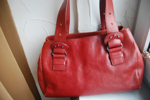 Weinrote  Leder Handtasche Tasche Trendi