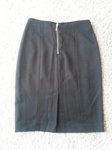 H&M Bleistift Rock knielang Reißverschluss schwarz 34