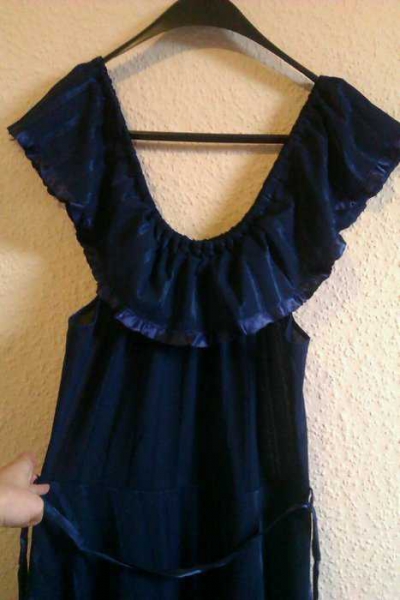 blaues bodenlanges abendkleid