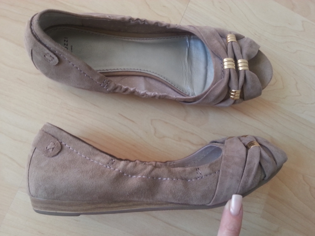 Süße MINOZZI Ballerinas Wildleder Beige 37
