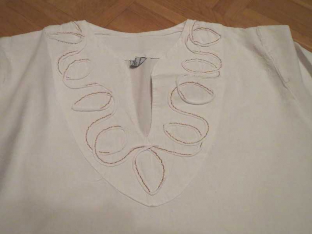 2- Teiler (Tunika und 3/4 Hose), Gr.40/M, weiß-creme
