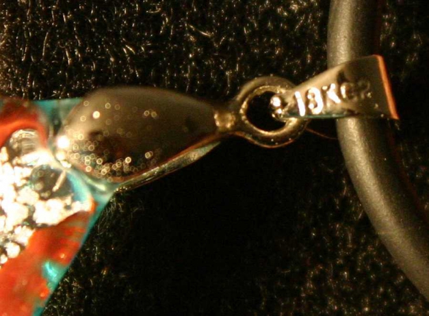 Kette mit echtem Murano Glas Anhänger Silber Türkis