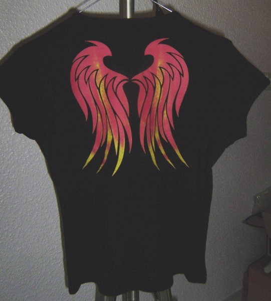 T-Shirt mit Print Aufdruck „Devil“ Teufel und Flügel Gr. M