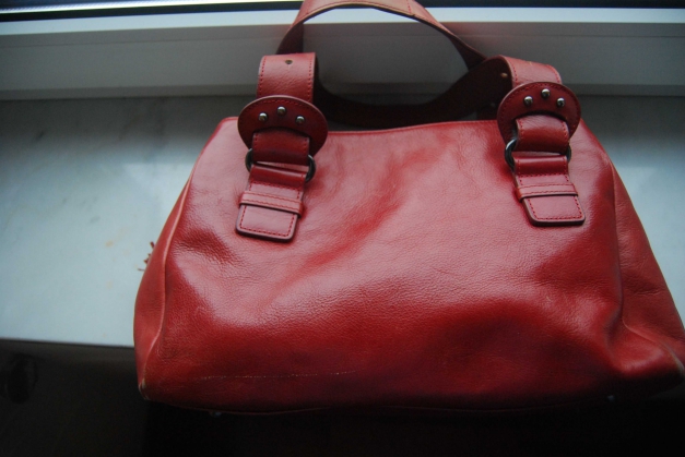 Weinrote  Leder Handtasche Tasche Trendi