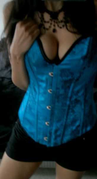 Korsett aus China-Brokat *Corsage* *Blau* *Satin* *Gothic* *Cyber* *Asia*