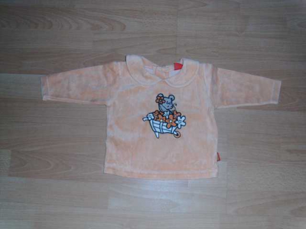 Nickipullover von Smily, pastellorange mit Motiv, Gr. 62/68