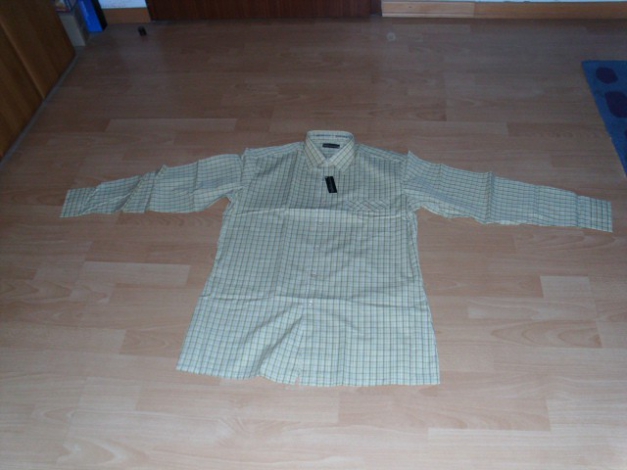 Hemd von Alka, beige kariert, Gr. 39/40 ( M / 48) Neu