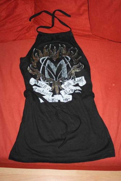 Neckholder Top, Madonna, mit Druck, Gr. S, Rock'N'Roll