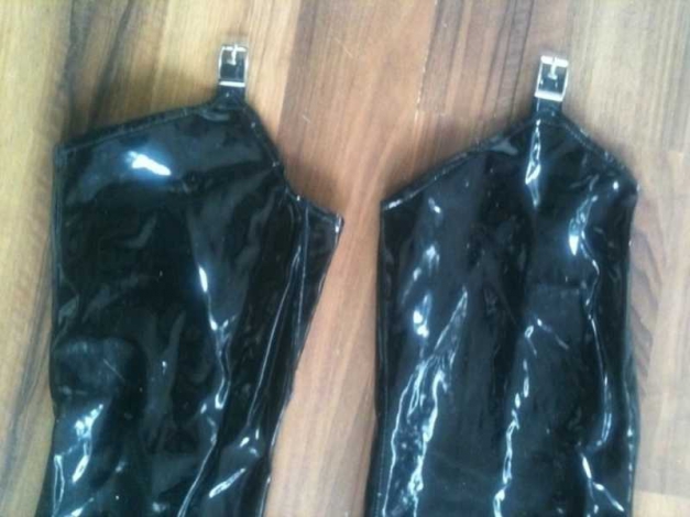 Stulpen, Lack, Fetisch Gothic Cyber, Overknees
