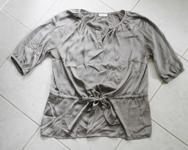Satinbluse schlicht grau / Yessica