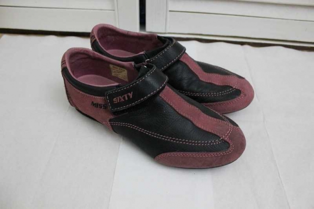 VINTAGE MISS SIXTY 60 SPORTSCHUHE Sneaker LEDER Halbschuhe wie Barfußschuhe 37,5 38 