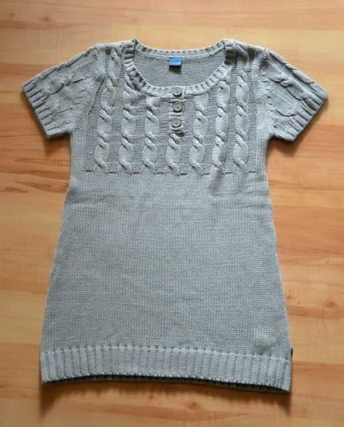 Wunderschönes Strick Kleidchen Strickkleid grau Longshirt NEU 36 38 S