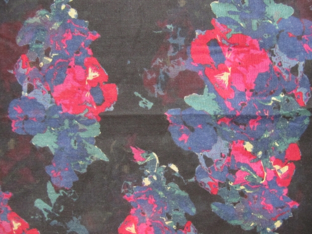 DÜNNER SCHLAUCHSCHAL SCHWARZ BLUMEN TRANSPARENT BLOSSOM FLORAL LOOP TUCH 