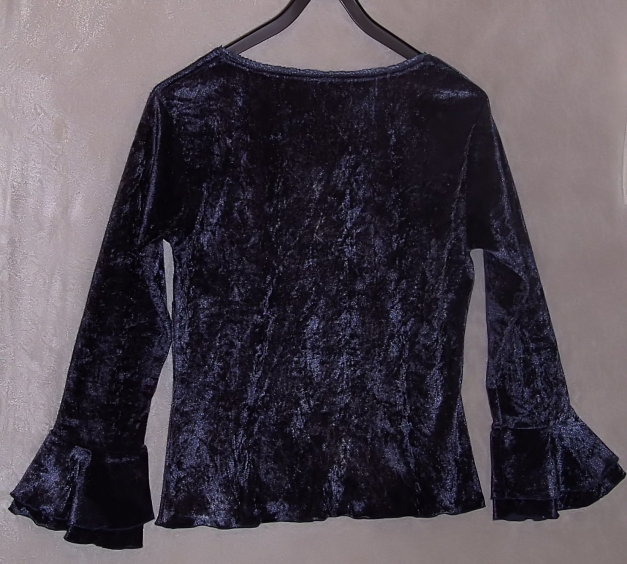 Blaues Pannesamtshirt , Gr. M