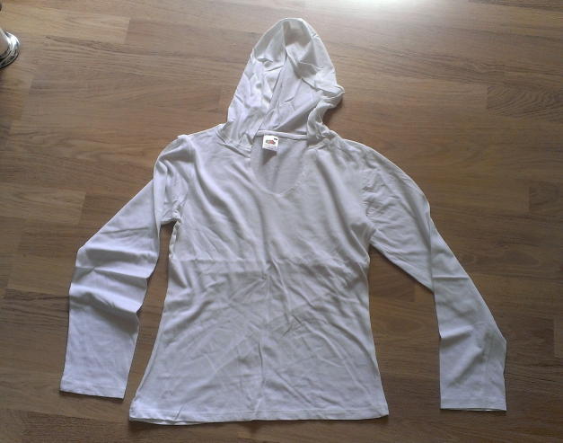 dünner weißer Kapuzenpulli Gr. S