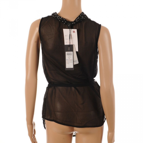 Vero Moda Bluse Gr.XS 32/34 tunika,mit Paletten, Neu, T-Shirt,Top, Sommer, Fest, Party