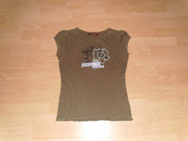T-Shirt von Staccato, khaki mit Motiv, Gr. 170