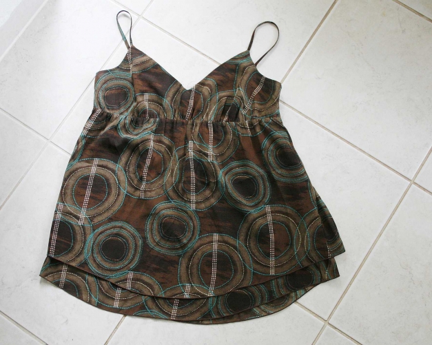 Top Spagetti-Träger braun-grün-schwarz / H&M