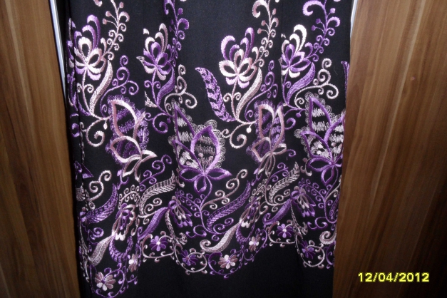 Empire Kleid, Abendkleid, Maxikleid,schwarz,Stickerei, GR ca. M/L , absolute Handarbeit, elegant 
