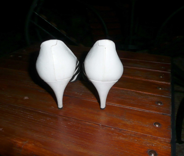 80er Vintage Pumps black & white Look Gr. 37