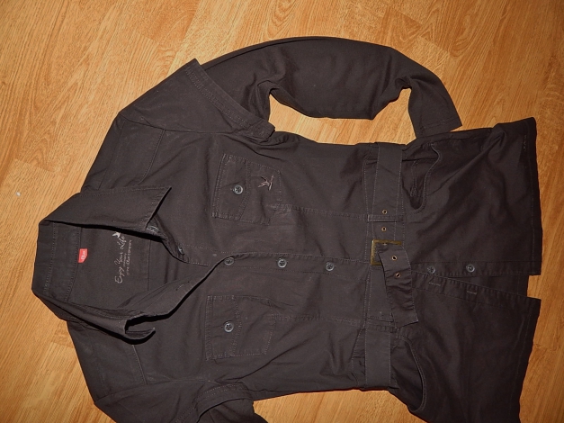 Neue Jeans bluse schwarz Gr. 38 Long mit Gürtel von s. Oliver