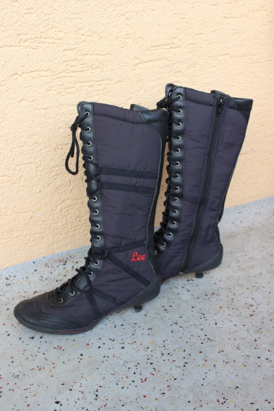LEE Kittenheel Schnürstiefel Stiefelette schwarz