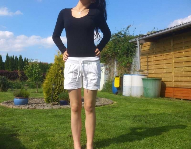 Weiße Stoffshorts Stoffhose Shorts Kurze Hose