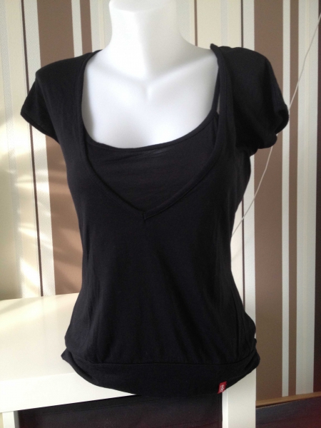 Edc by Esprit T-Shirt 2 in 1 Gr S Schwarz Party