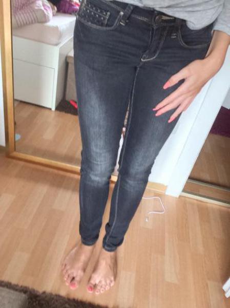 Jeans schwarz grau
