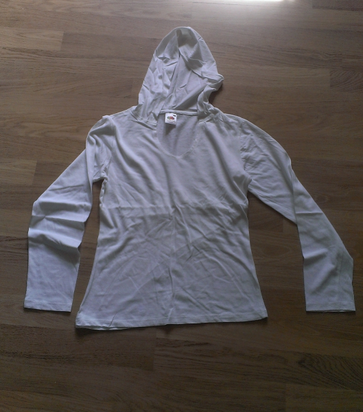 dünner weißer Kapuzenpulli Gr. S