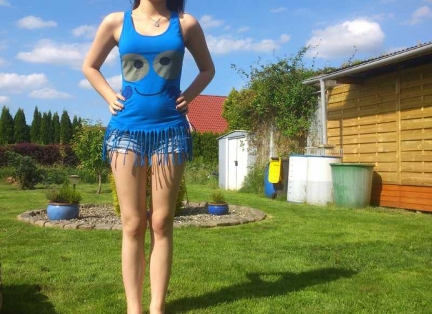 Fransen Smiley Print Tanktop