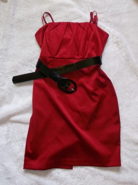 rotes Kleid Cocktailkleid C&A