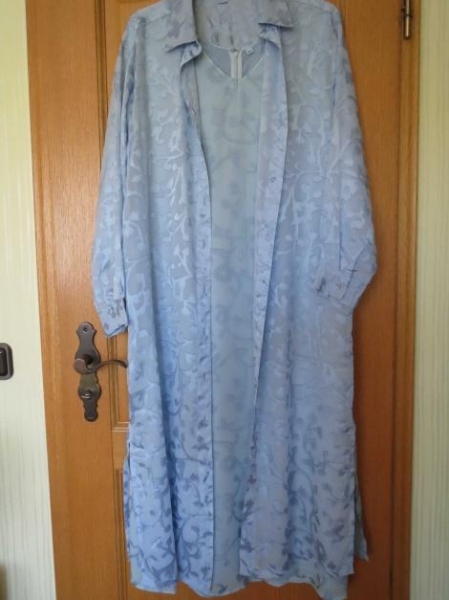 3-Teiler, Kleid, Bluse, Longbluse, hellblau, Gr.42/44, neu