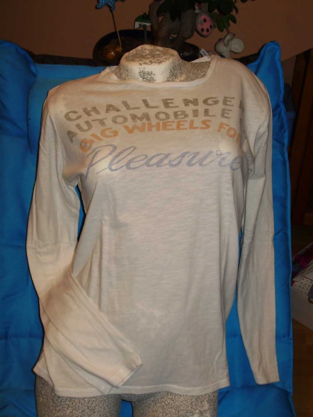 Scotch Shrunk Amsterdam Couture Langarm Shirt oversize weiß Print S / M