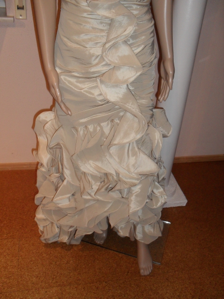 Abendkleid Unique Gr 38 Gold/ Beige mit Stola