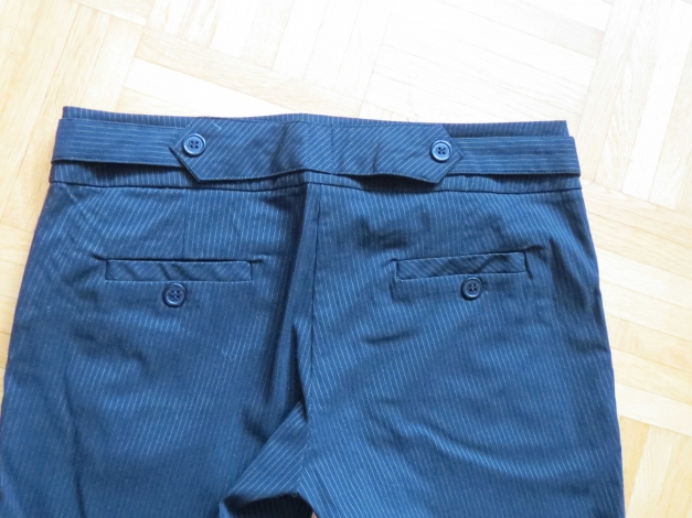 3/4 Hose(gerader Schnitt),gestreift,schwarz-silber