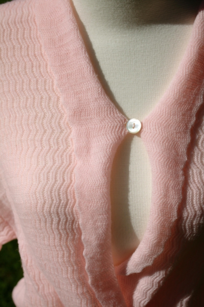 Bettjäckchen/ Bettjacke vintage Krimmel rosa Synthetik
