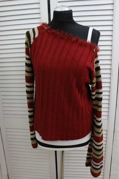 U Boot Wollpulli Strickpulli Wolle Strick Pullover Fell Vintage Pulli Retro Hippie Plüsch bunt XS S