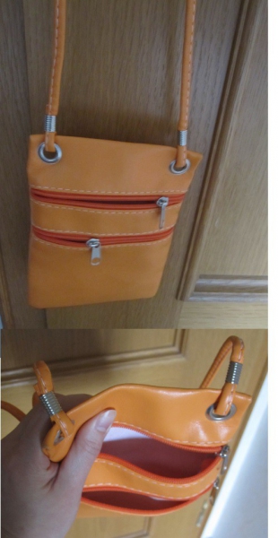 Kleine hellorange Handtasche/Handtäschchen