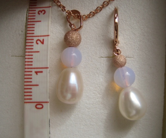 Perlen Schmuck-Set Rosegold