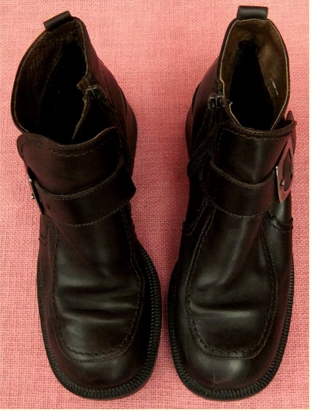 robuste Damen-Halbschuhe mit Schnallen - Größe 39 - in braun